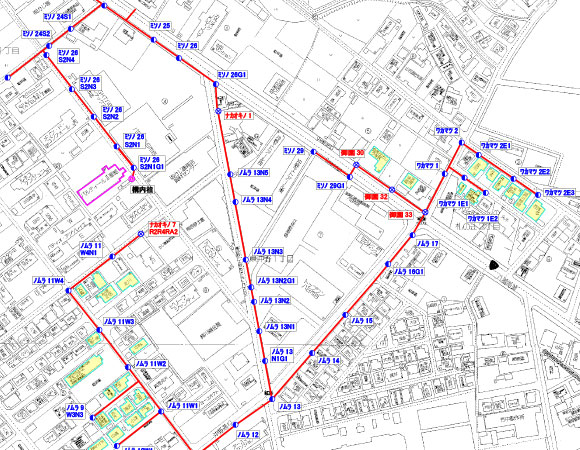 テレビ電波障害施設線路図